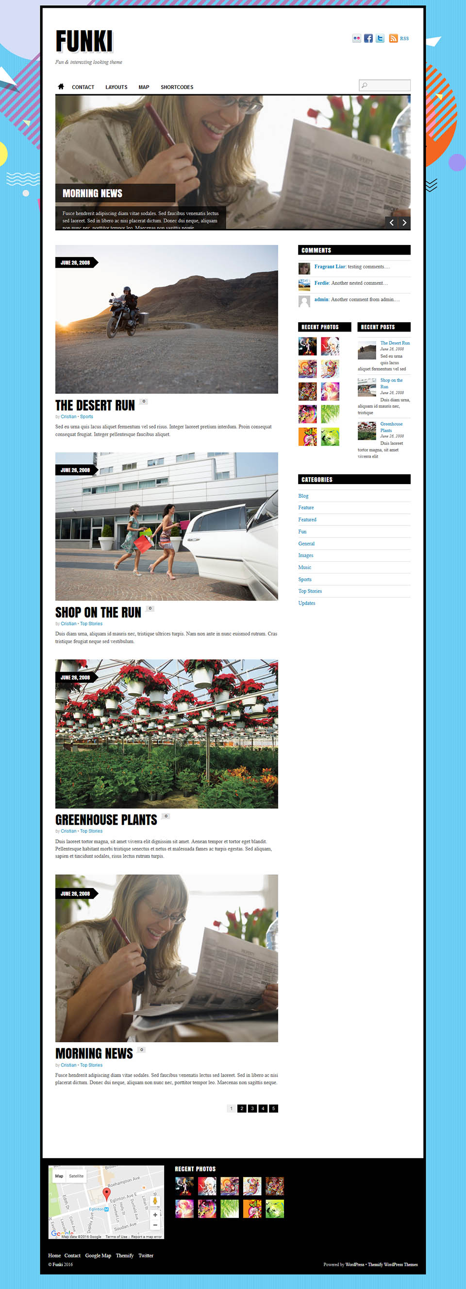 WordPress template Themify Funki