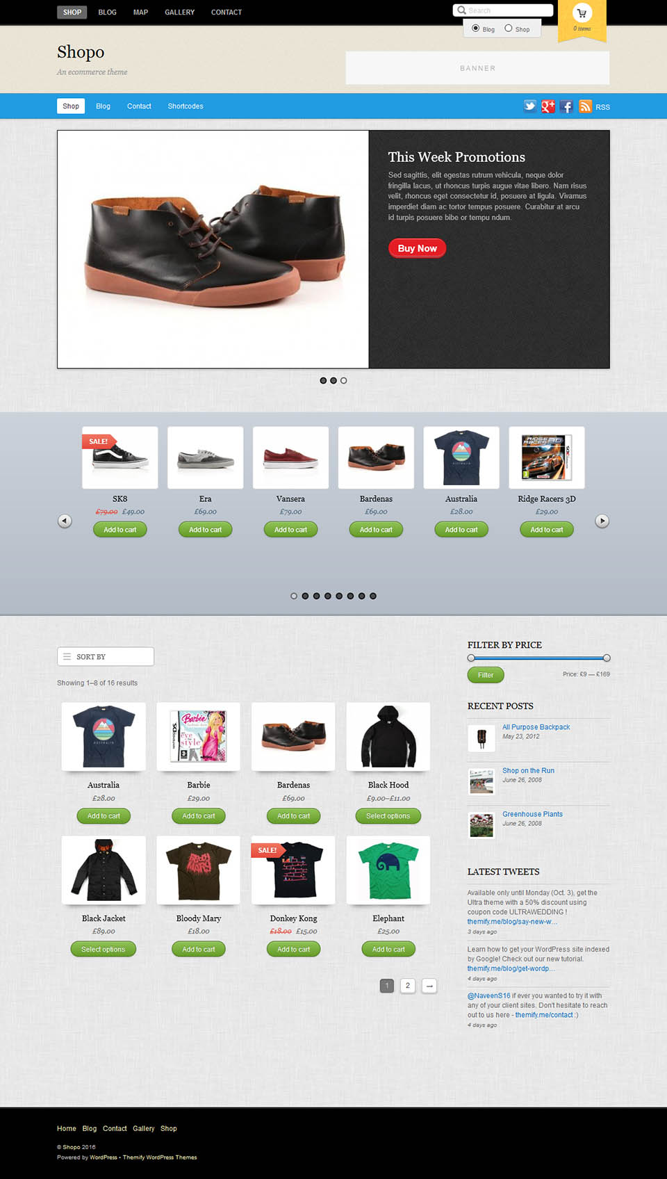 WordPress template Themify Shopo