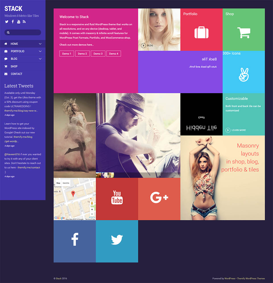 WordPress template Themify Stack