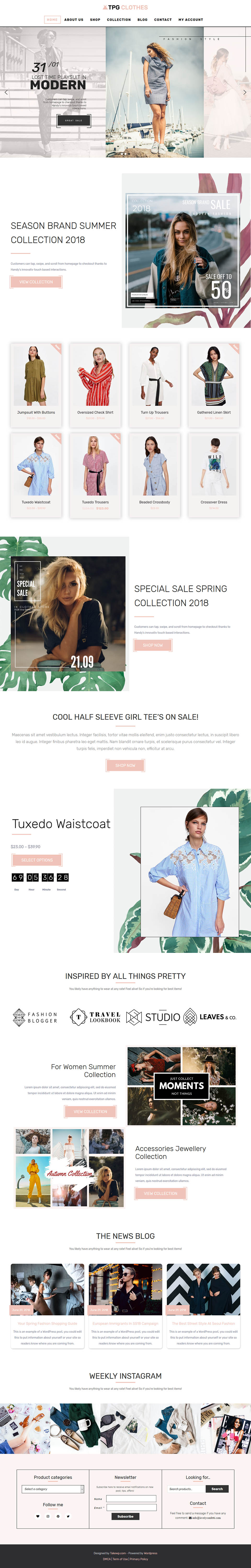 WordPress template TPG Clothes