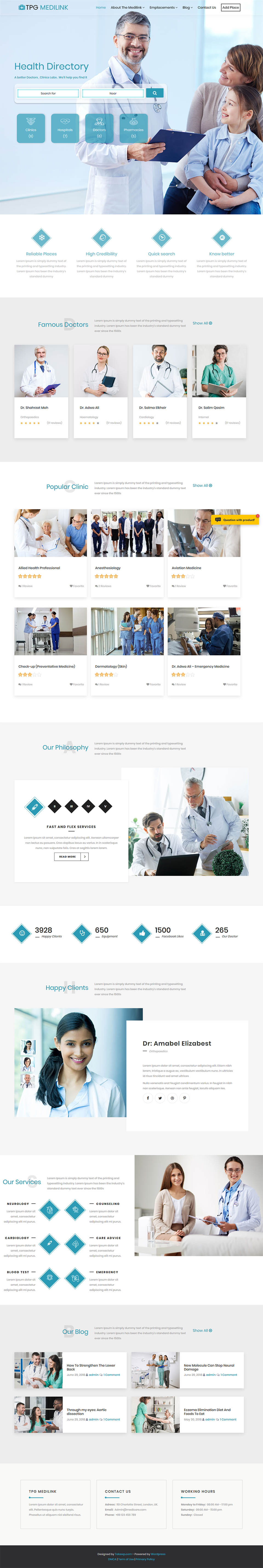 WordPress template TPG Medilink