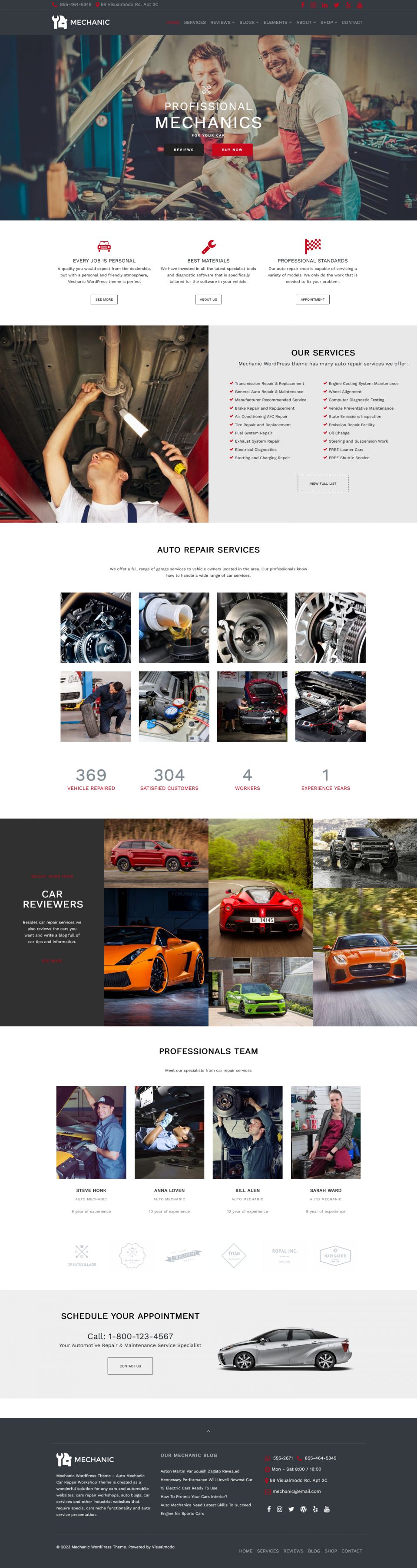 WordPress template Visualmodo Mechanic