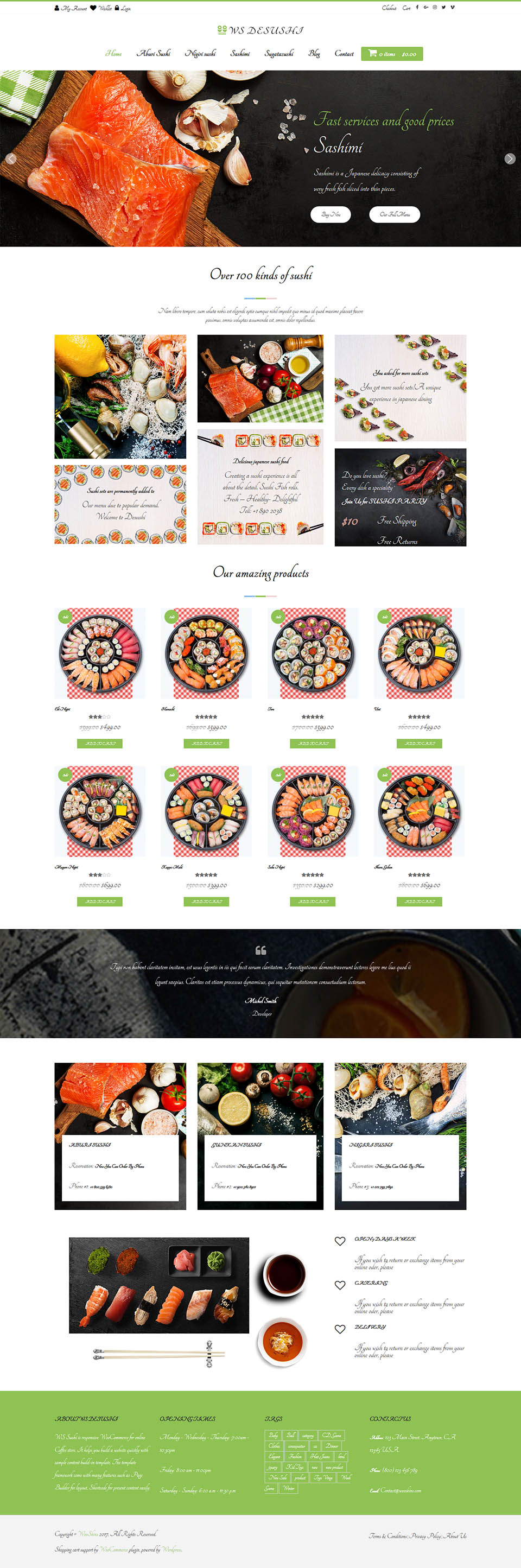 WordPress template WooSkins Desushi