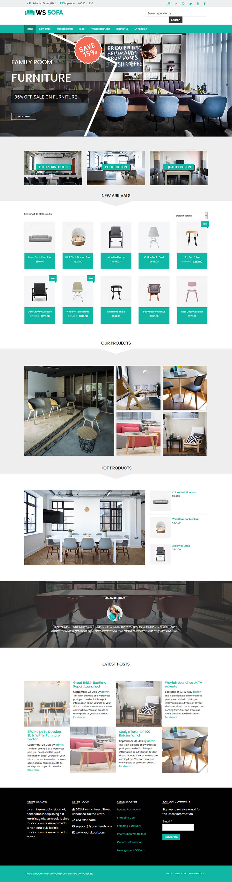 WordPress template WooSkins Sofa