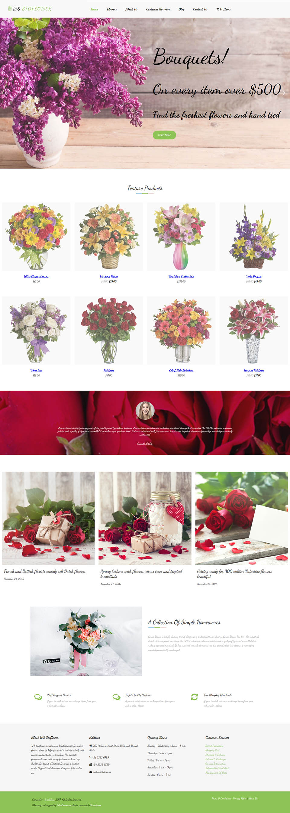 WordPress template WooSkins Stoflower