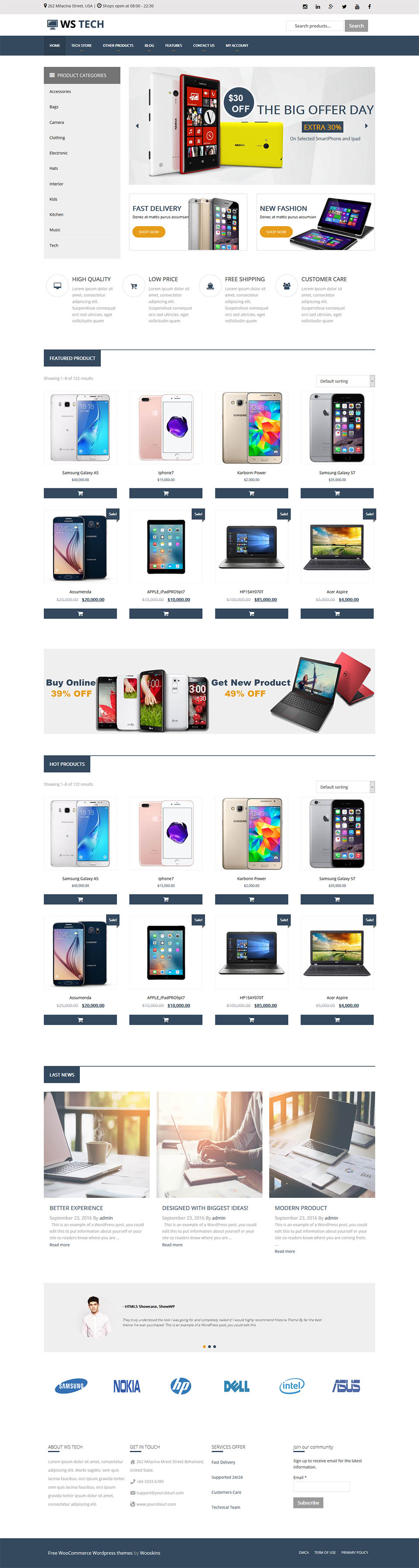 WordPress template WooSkins Tech