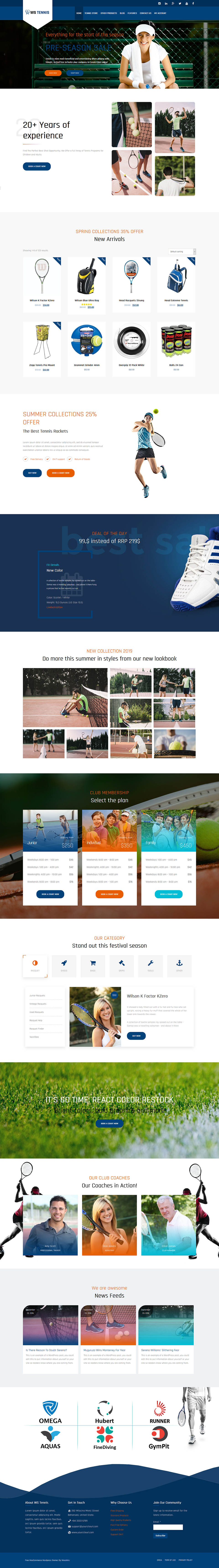 WordPress template WooSkins Tennis