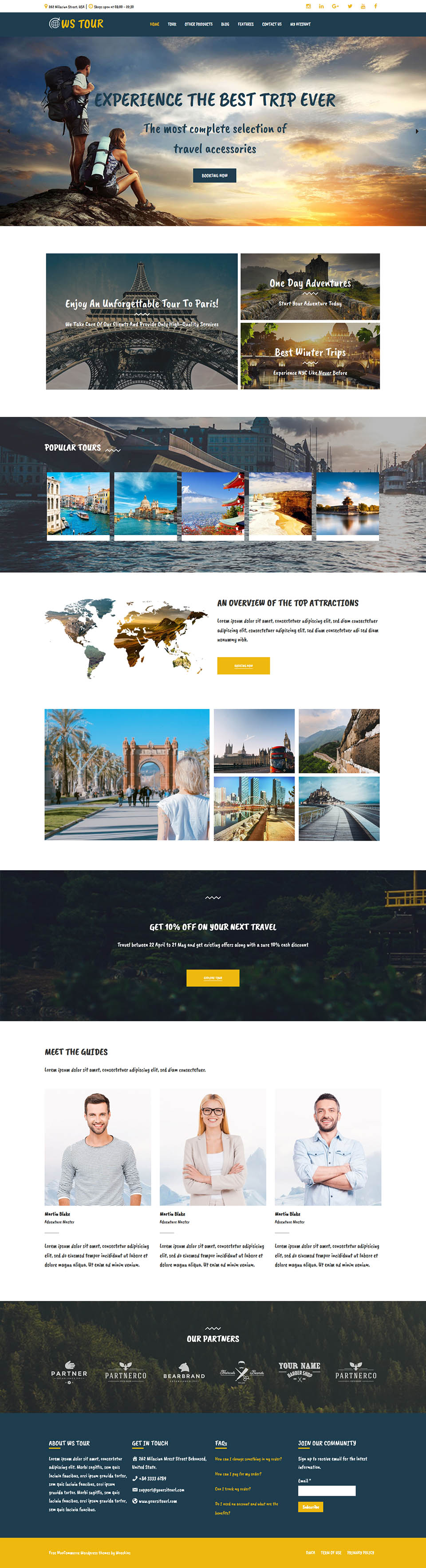 WordPress template WooSkins Tour