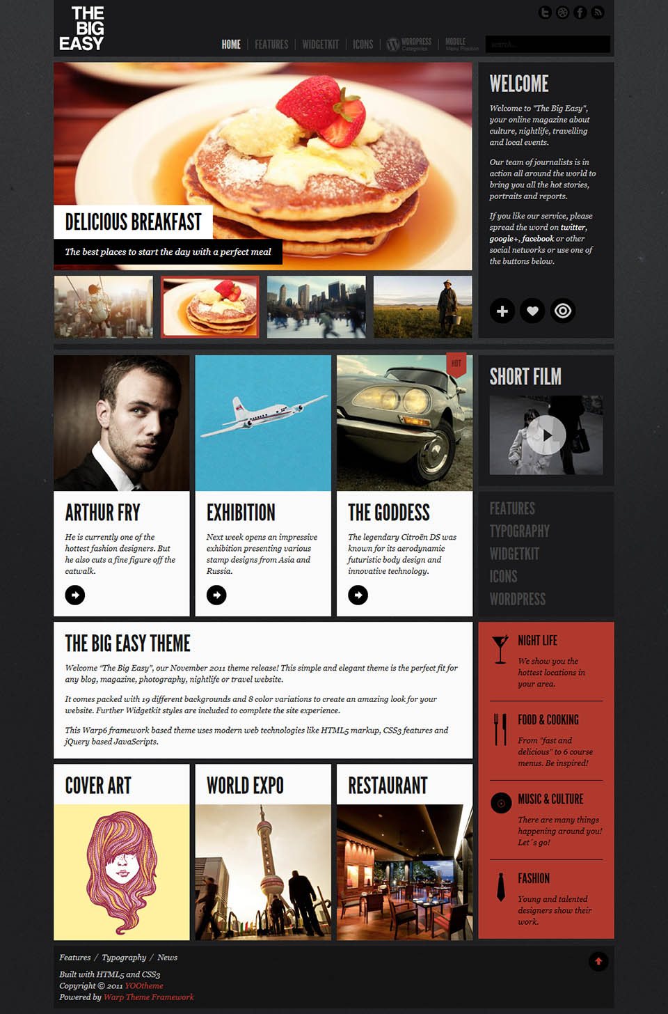 WordPress template YOOtheme BigEasy