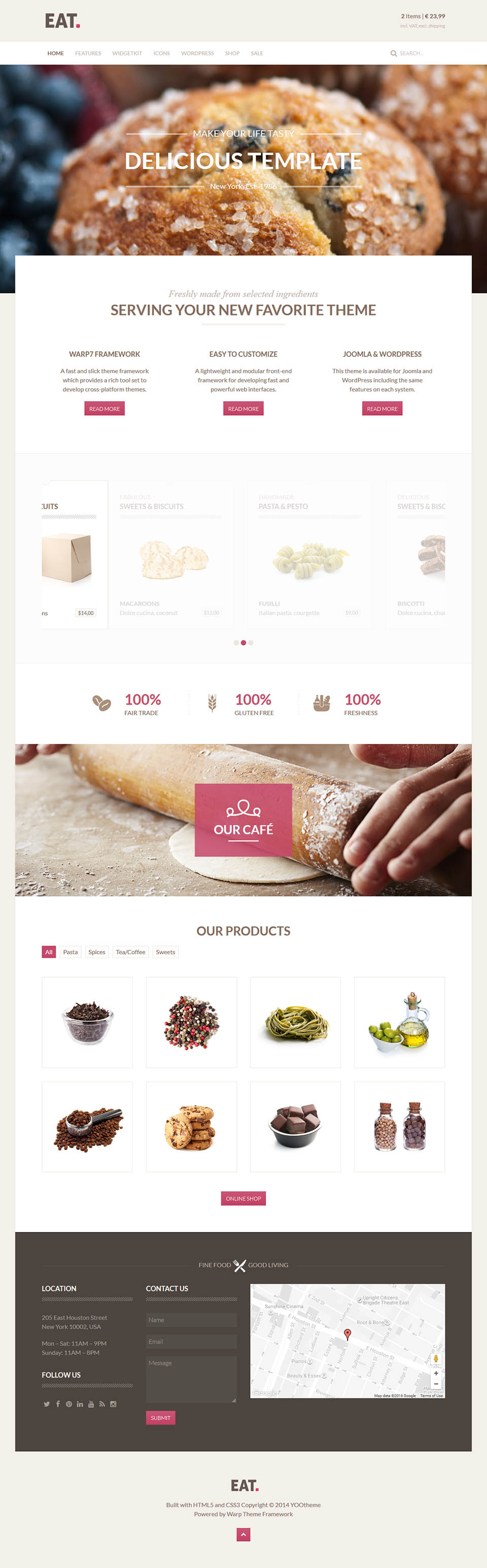 WordPress template YOOtheme Eat