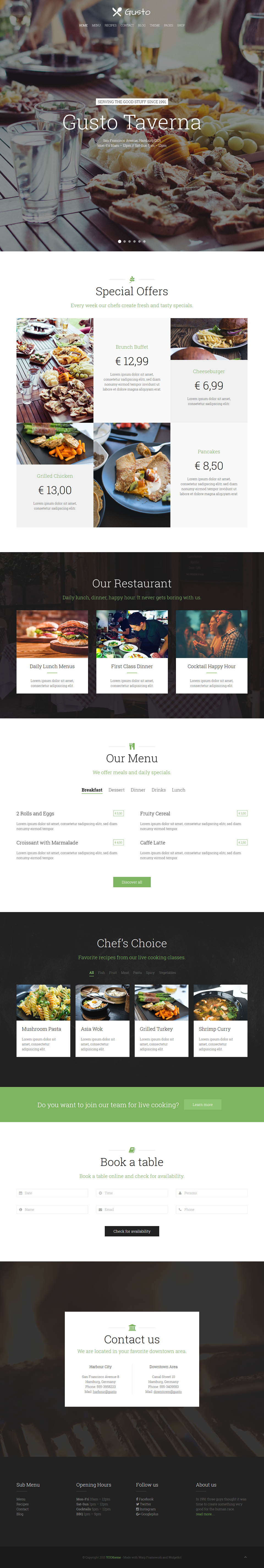 WordPress template YOOtheme Gusto