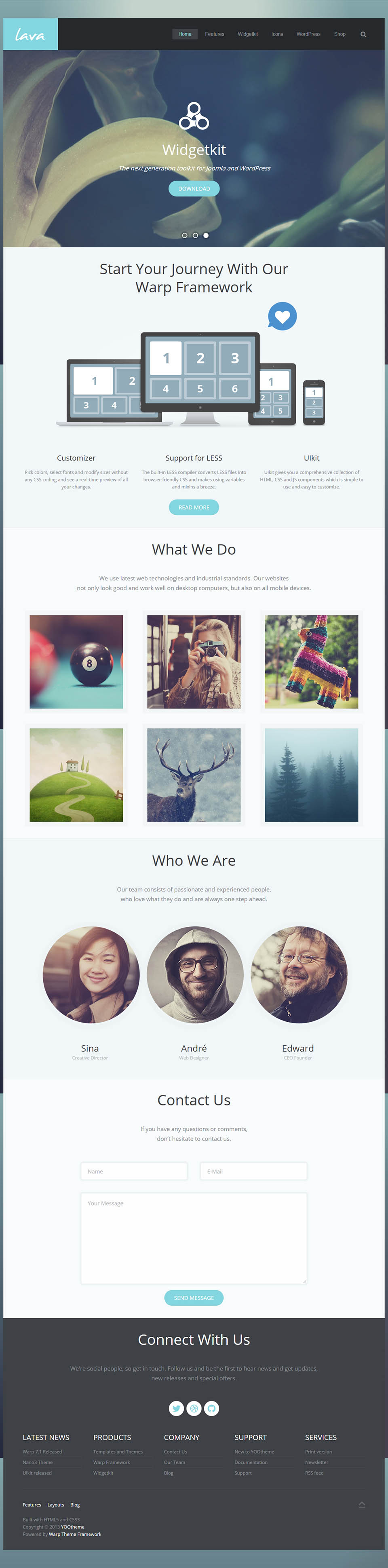 WordPress template YOOtheme Lava