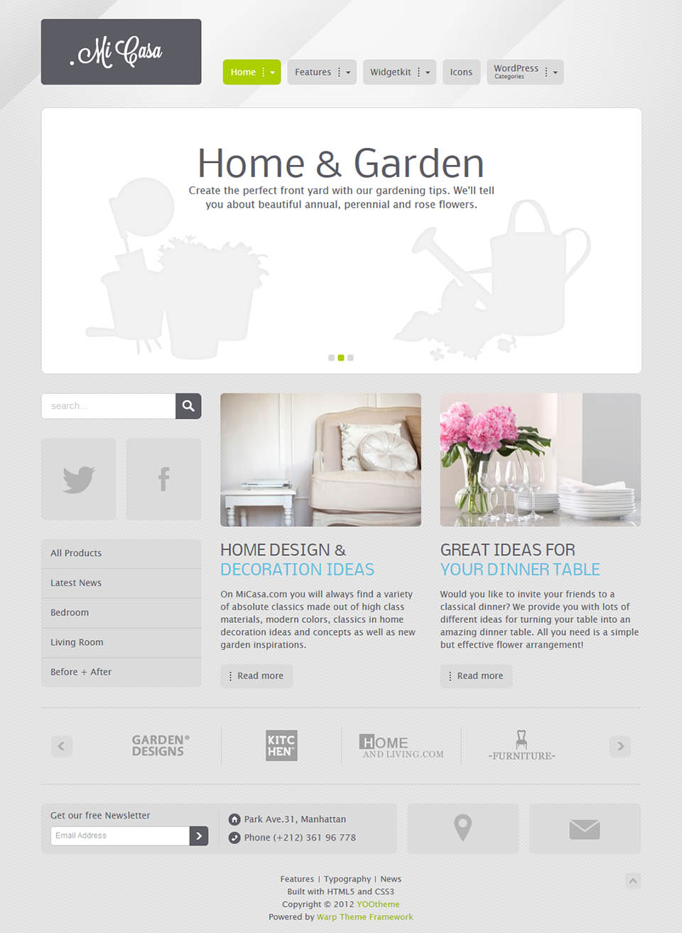 WordPress template YOOtheme Micasa