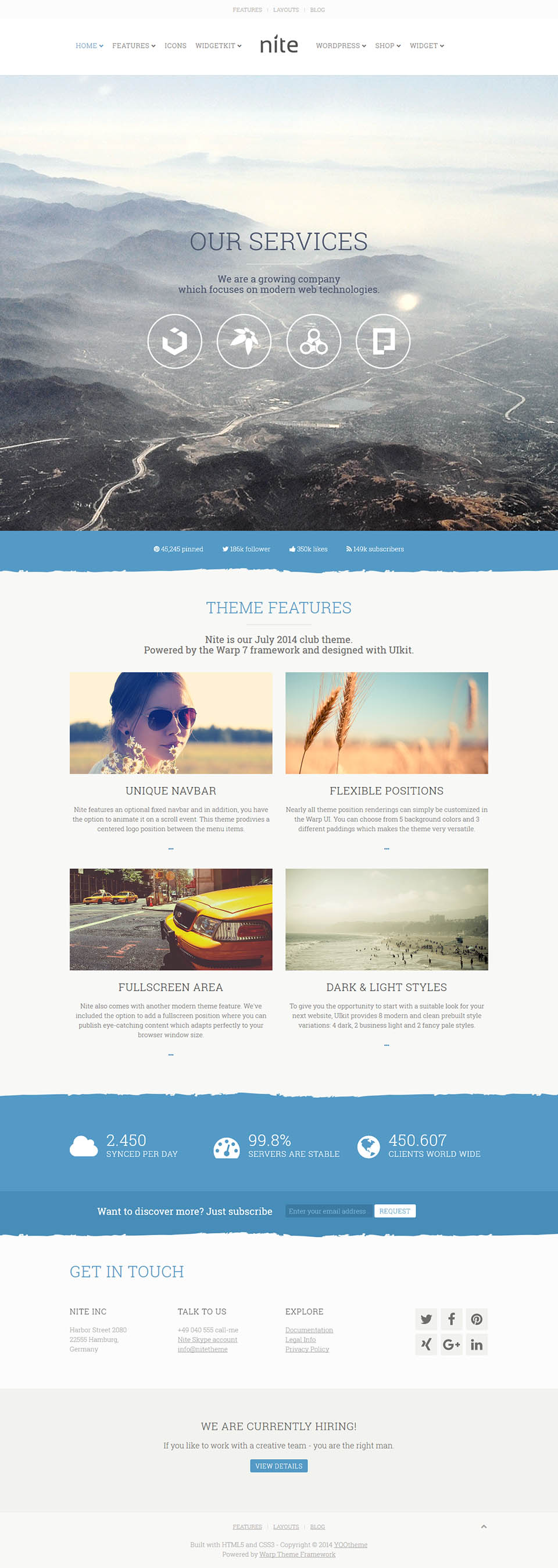 WordPress template YOOtheme Nite