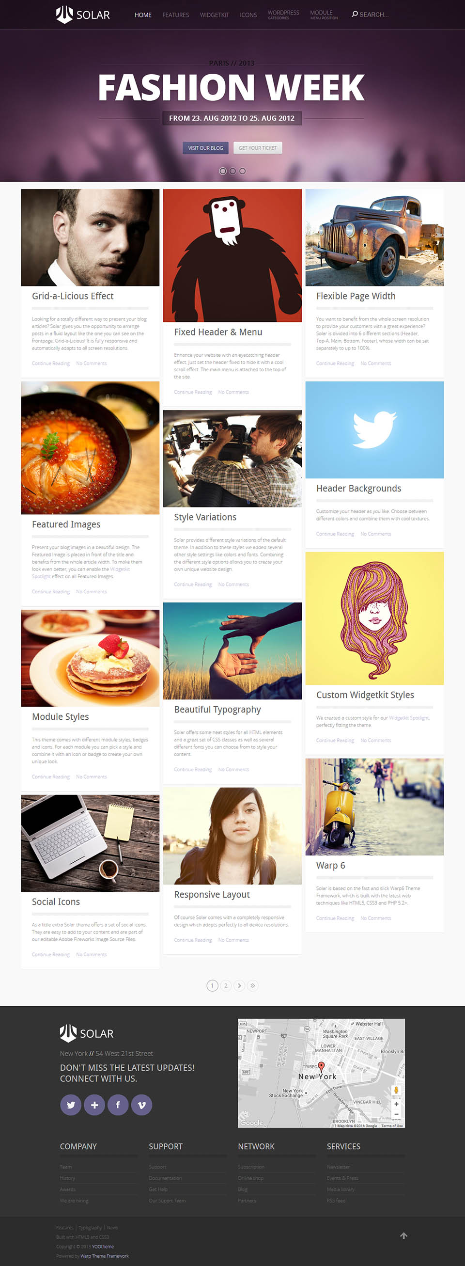 WordPress template YOOtheme Solar