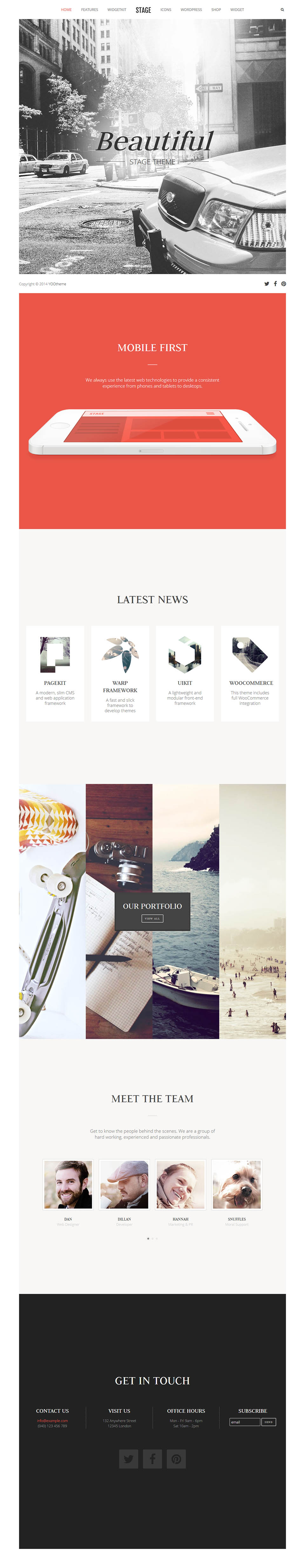 WordPress template YOOtheme Stage