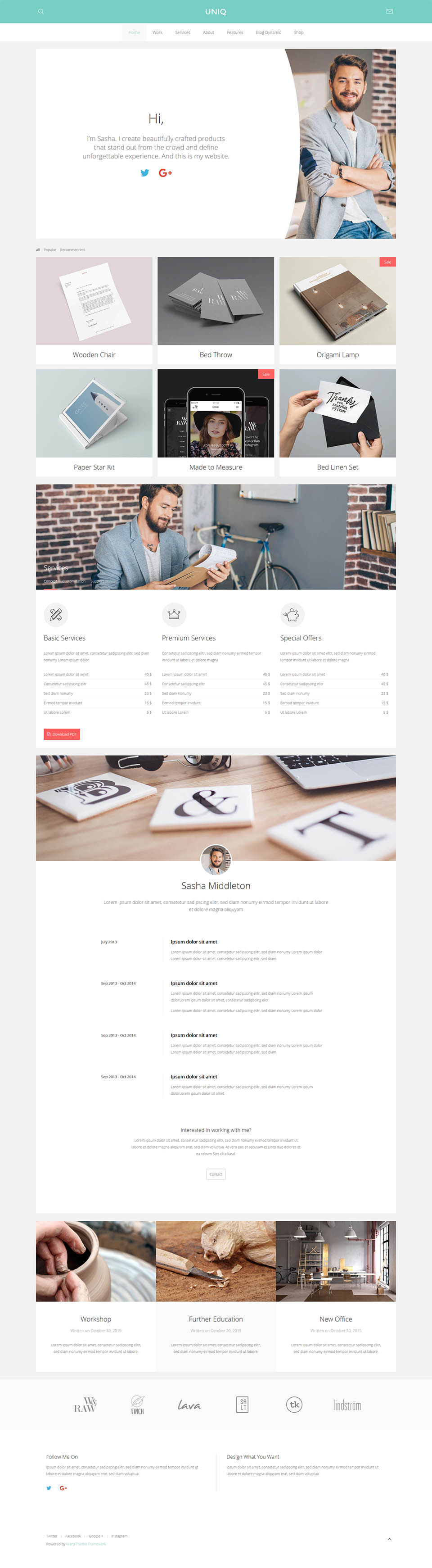 WordPress template YOOtheme Uniq