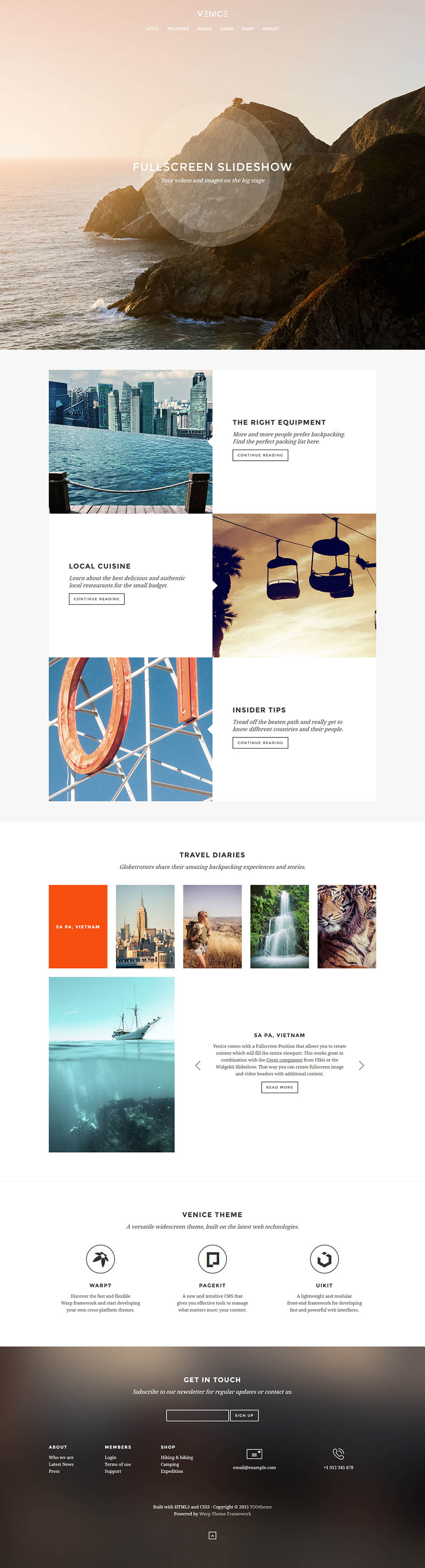 WordPress template YOOtheme Venice