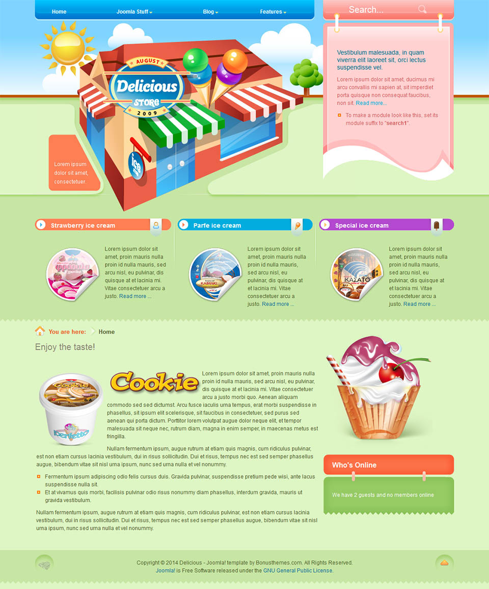 Joomla template BonusThemes Delicious