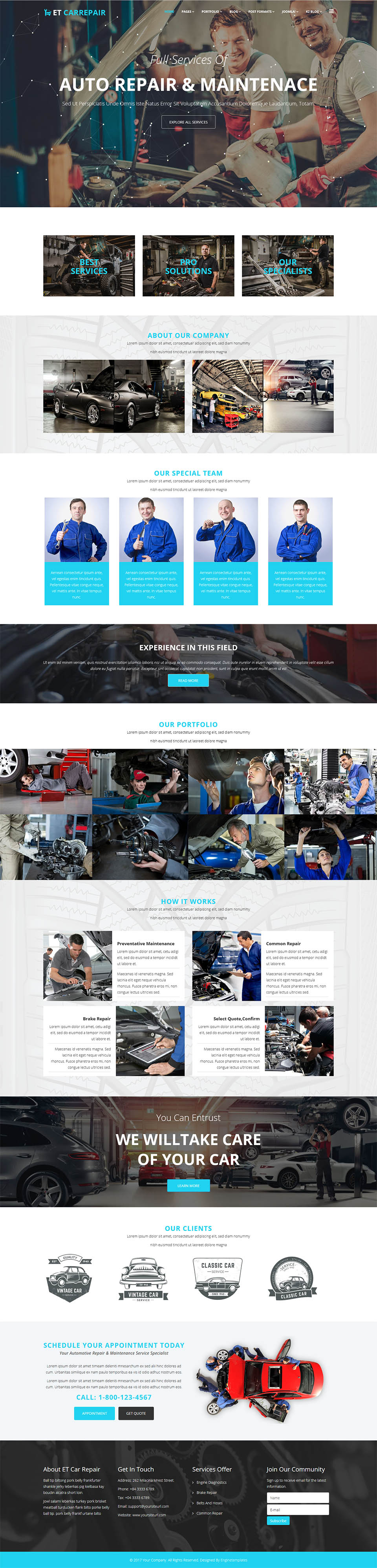 Joomla template EngineTemplates Car Repair