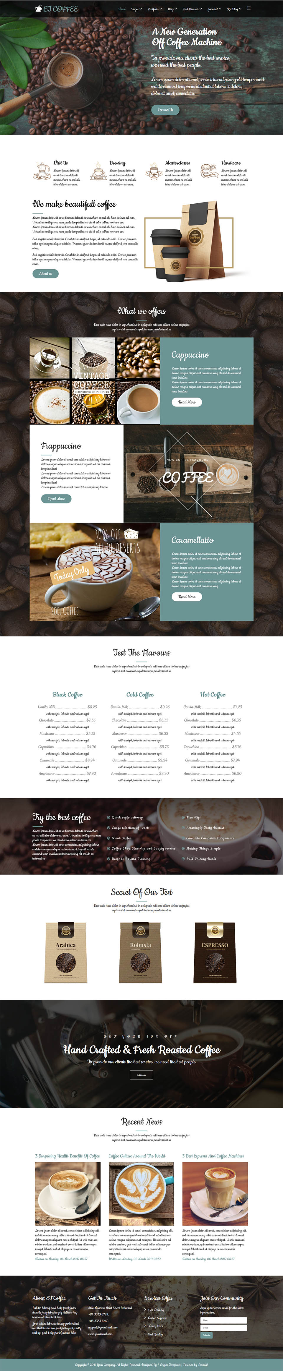 Joomla template EngineTemplates Coffee