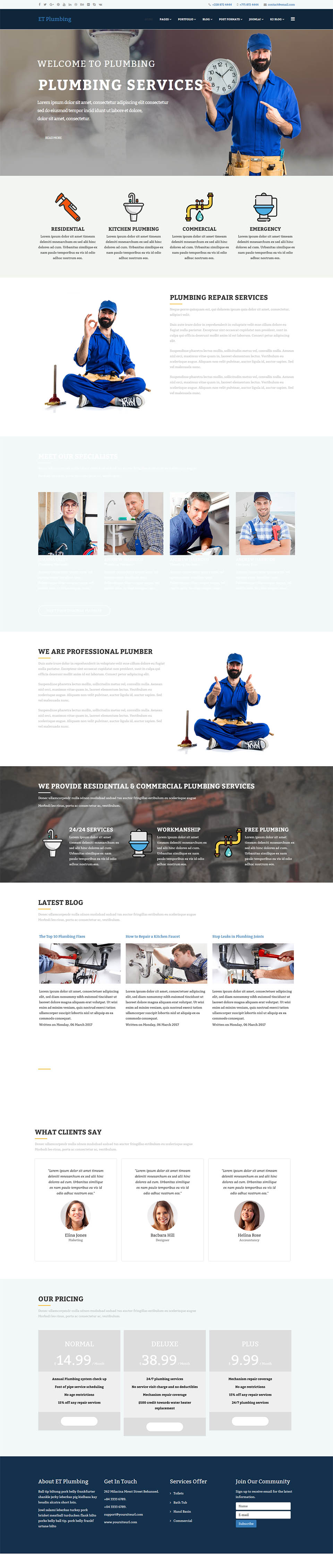 Joomla template EngineTemplates Plumbing