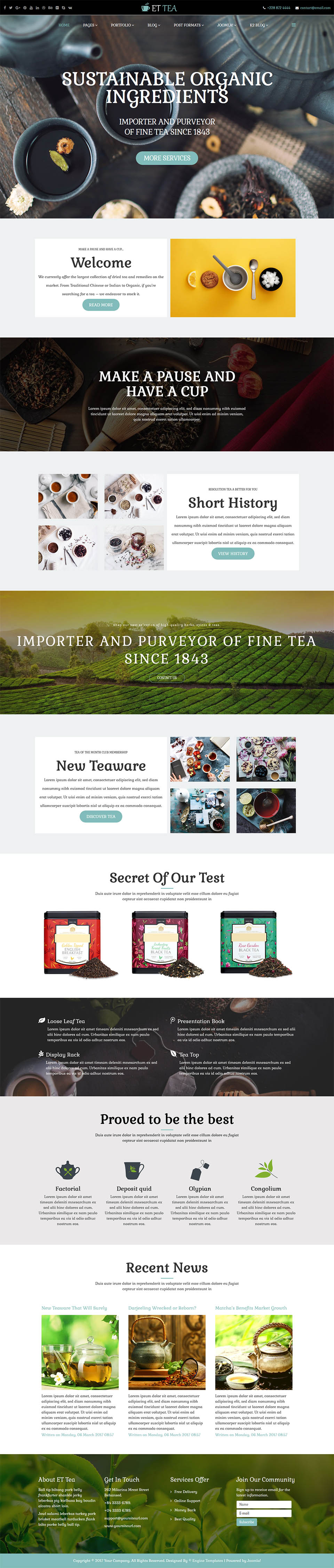 Joomla template EngineTemplates Tea