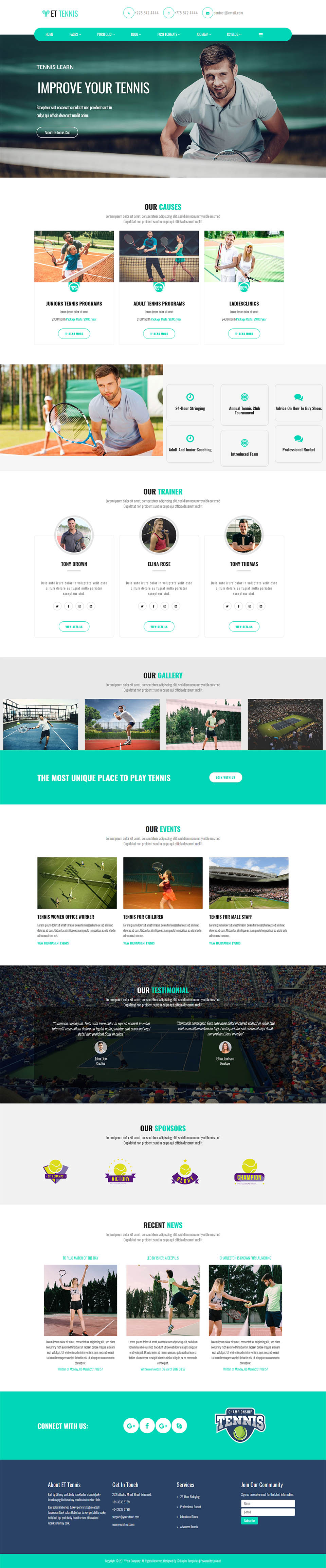 Joomla template EngineTemplates Tennis