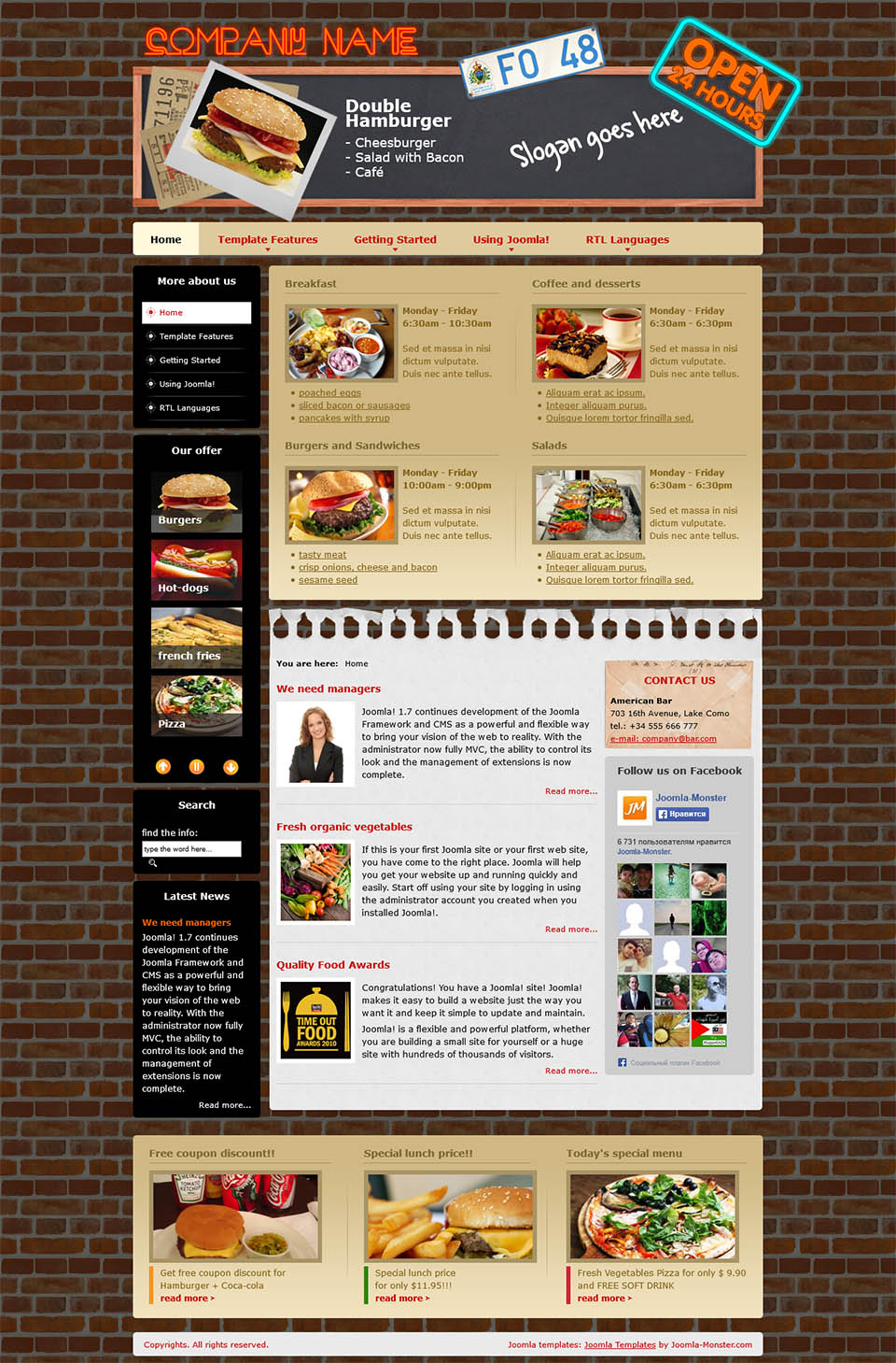 Joomla template Joomla-Monster American Bar