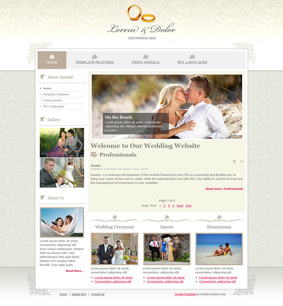 Joomla template Joomla-Monster Wedding04