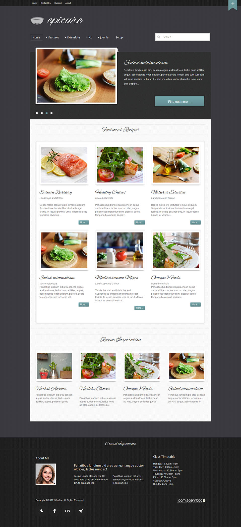 Joomla template JoomlaBamboo Epicure