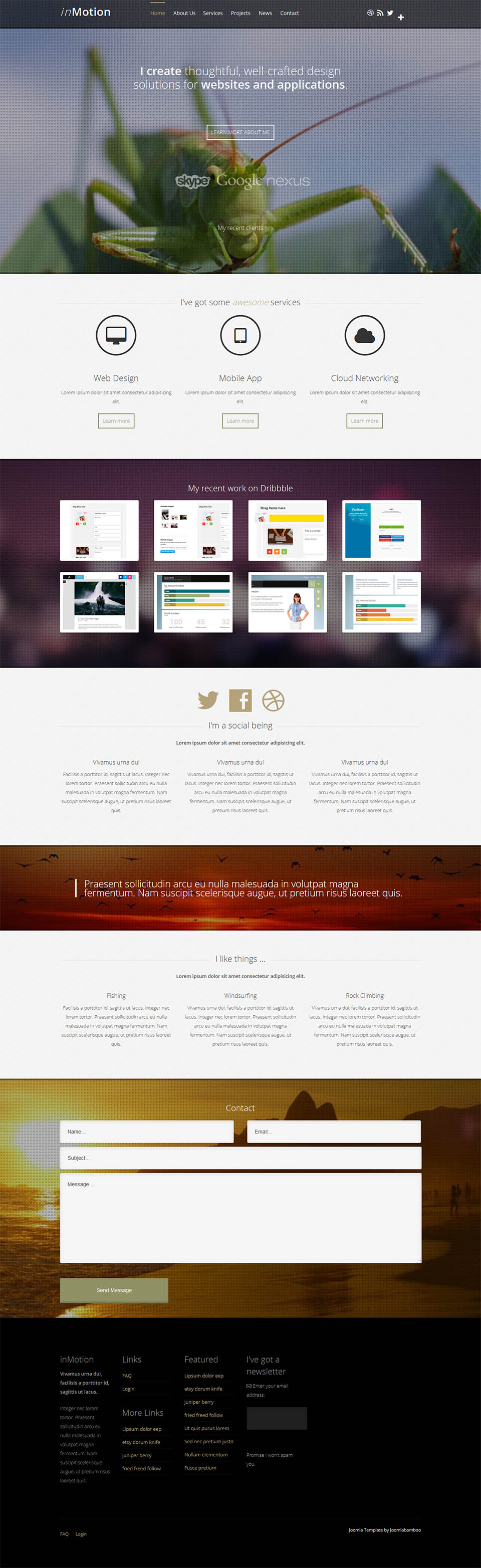 Joomla template JoomlaBamboo Motion