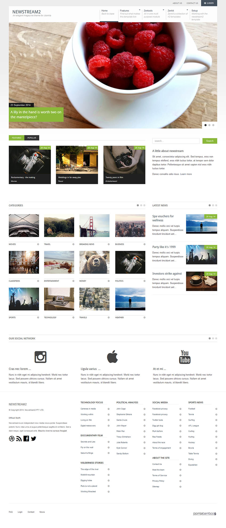 Joomla template JoomlaBamboo Newstream2