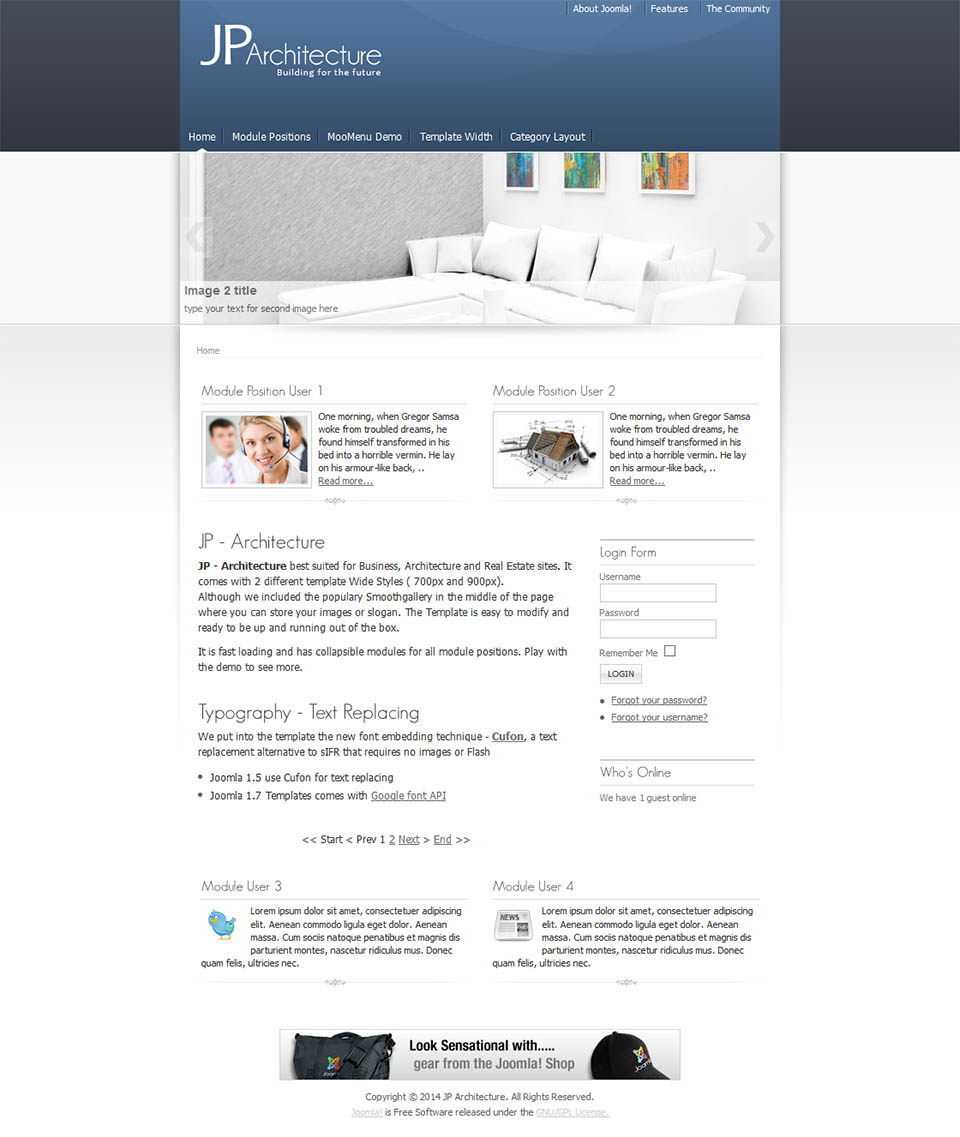 Joomla template JoomlaPlates Architecture