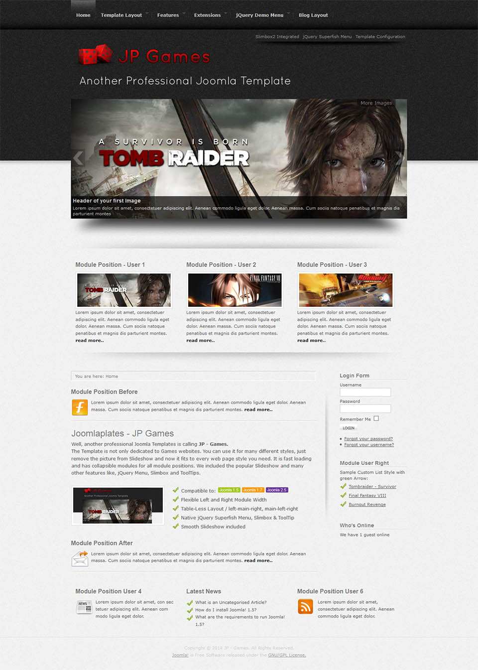 Download games and play free Website Template