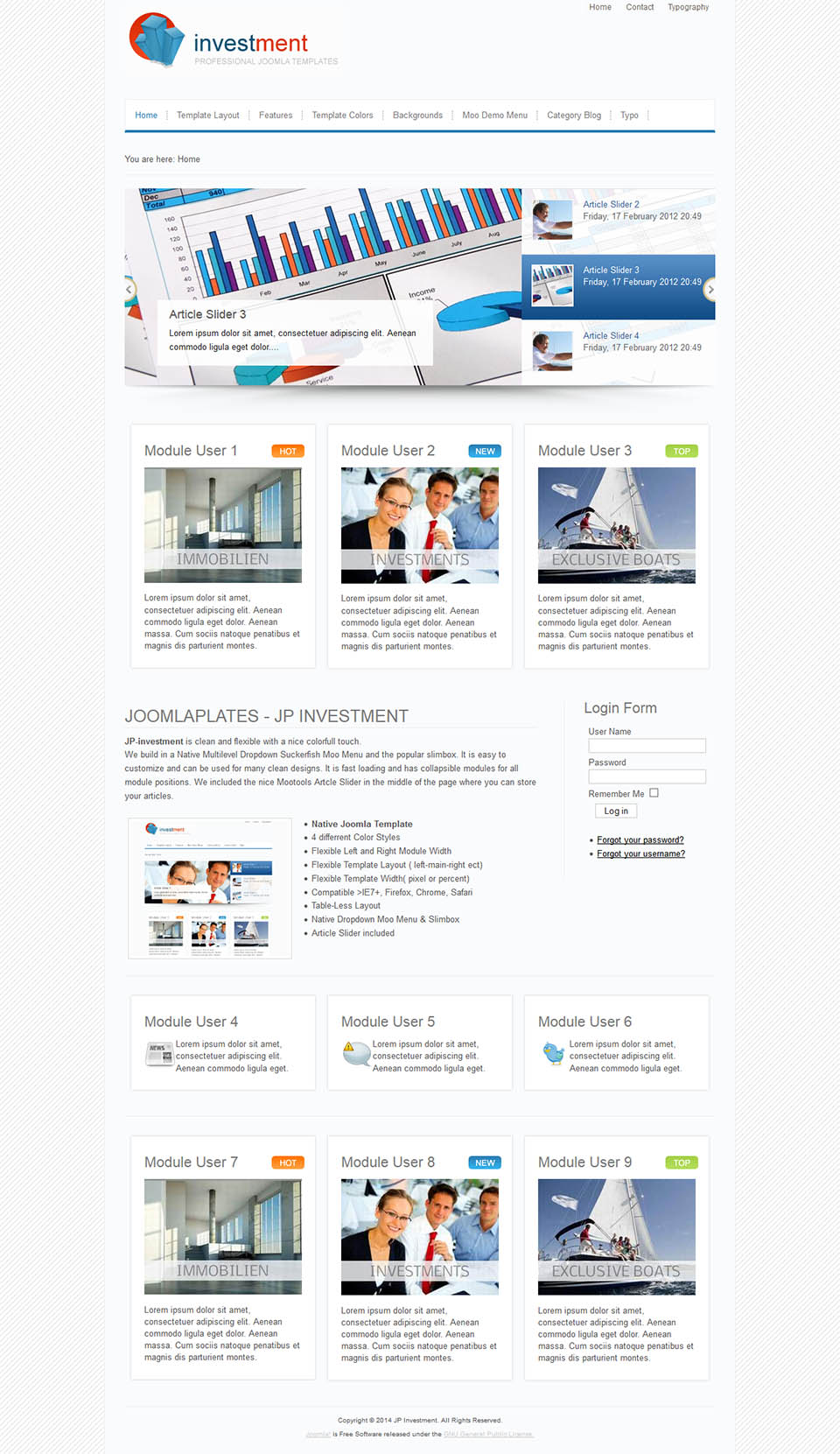 Joomla template JoomlaPlates Investment