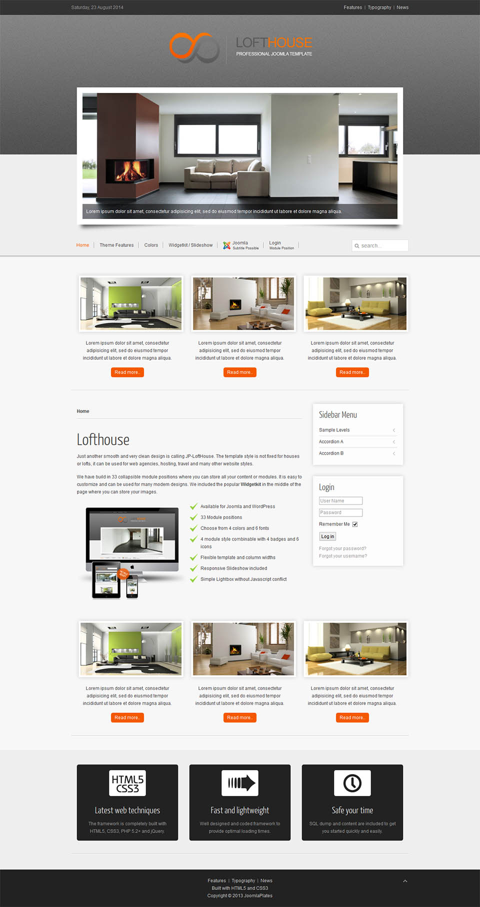 Joomla template JoomlaPlates Lofthouse