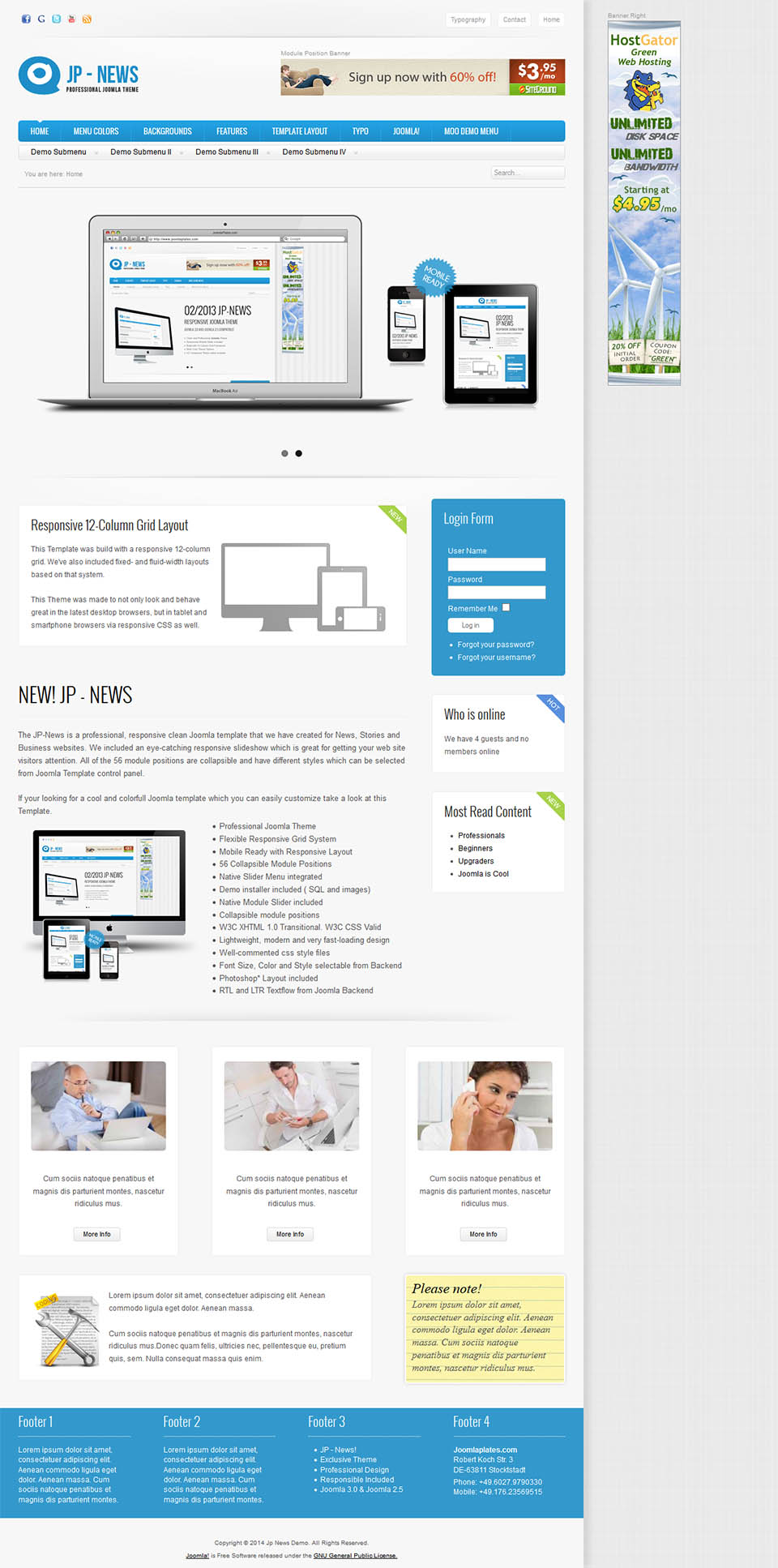 Joomla template JoomlaPlates News