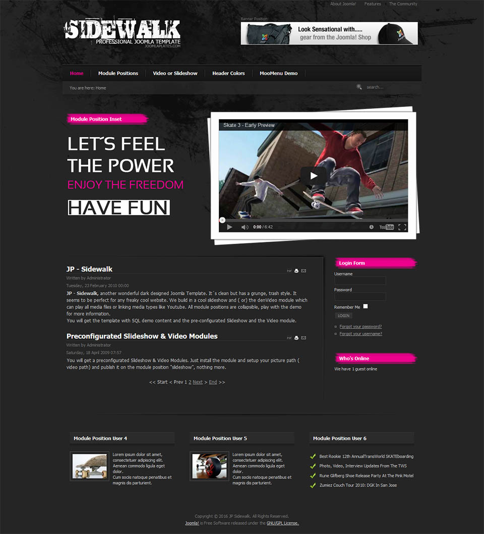 Joomla template JoomlaPlates Sidewalk