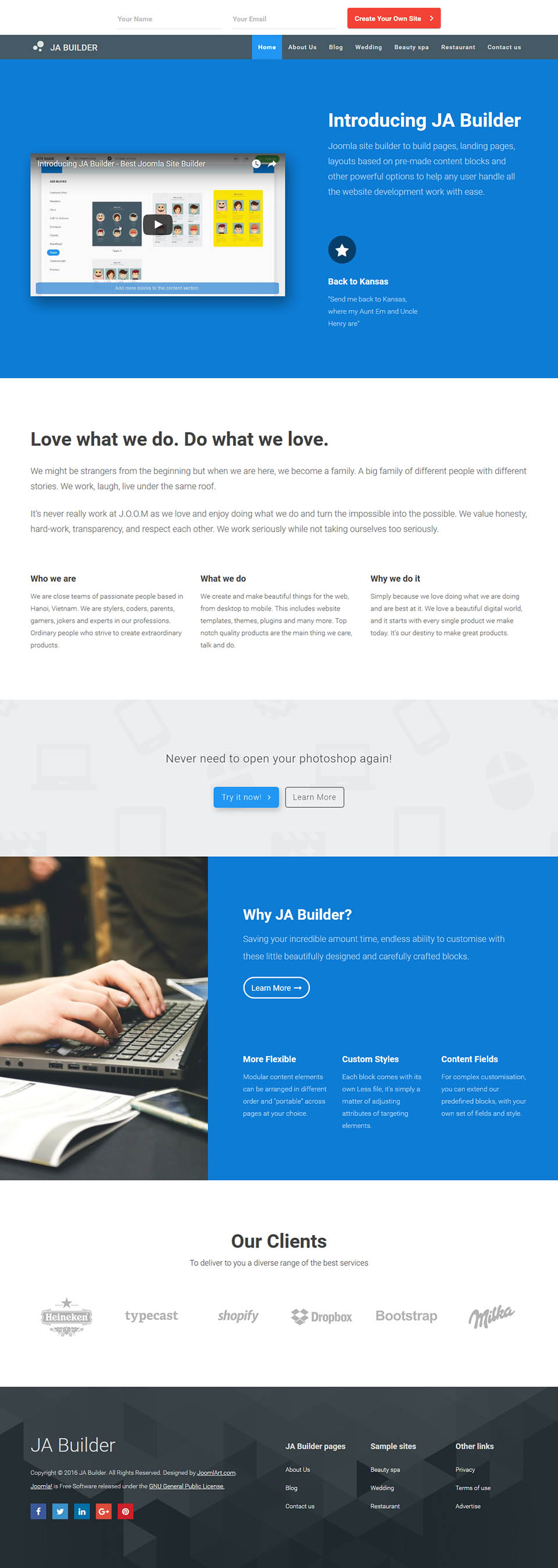 Joomla template JoomlArt Builder Pro