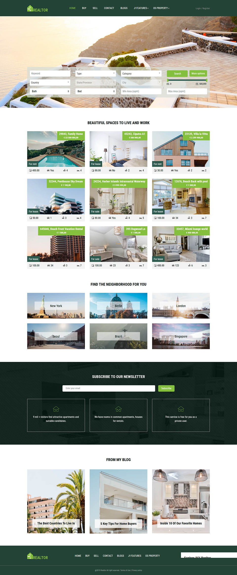 Joomla template JoomlaShine Realtor