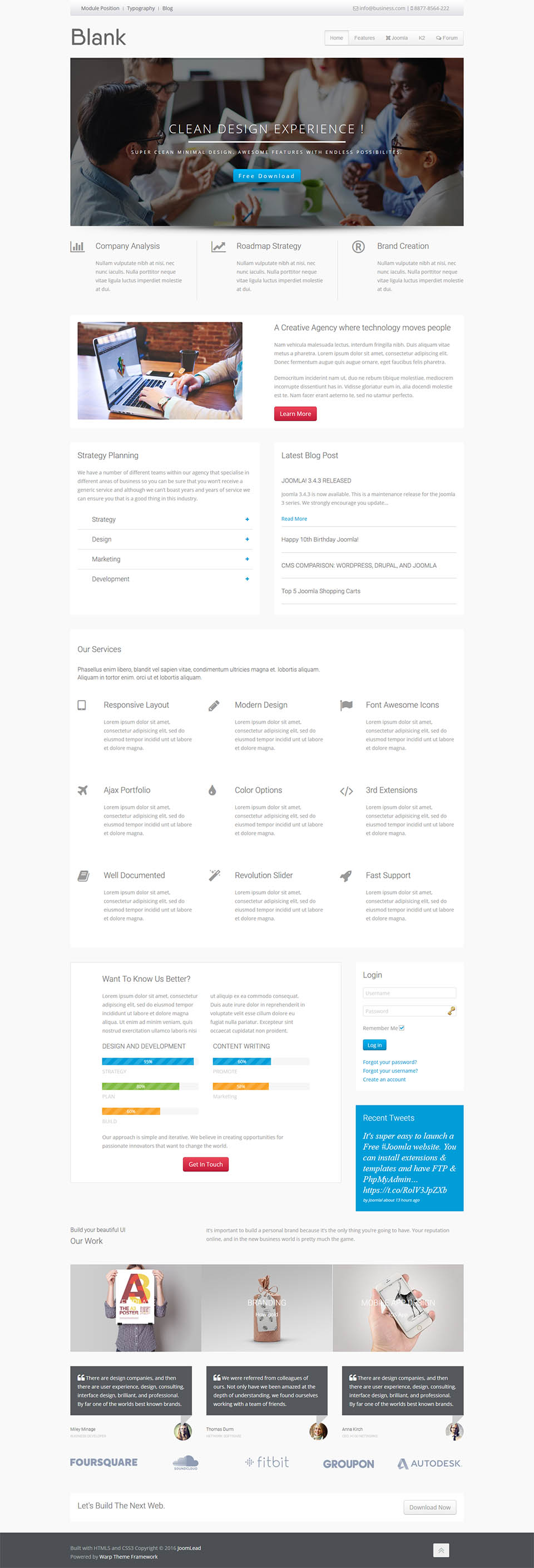 Joomla template JoomLead Blank