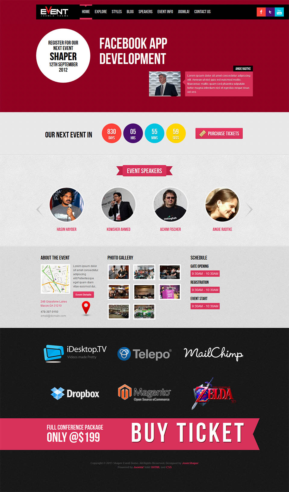 Joomla template JoomShaper Event