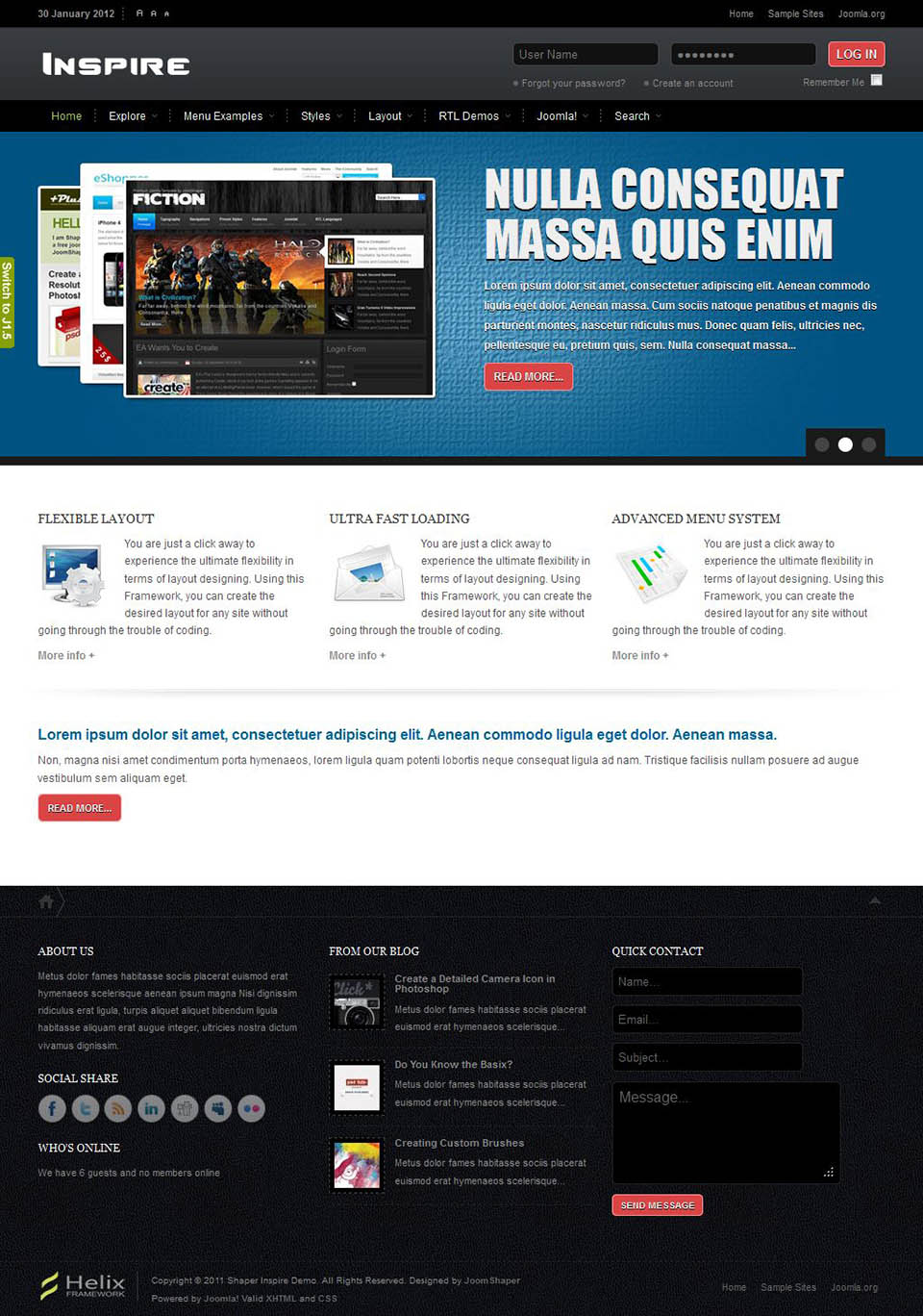 Joomla template JoomShaper Inspire