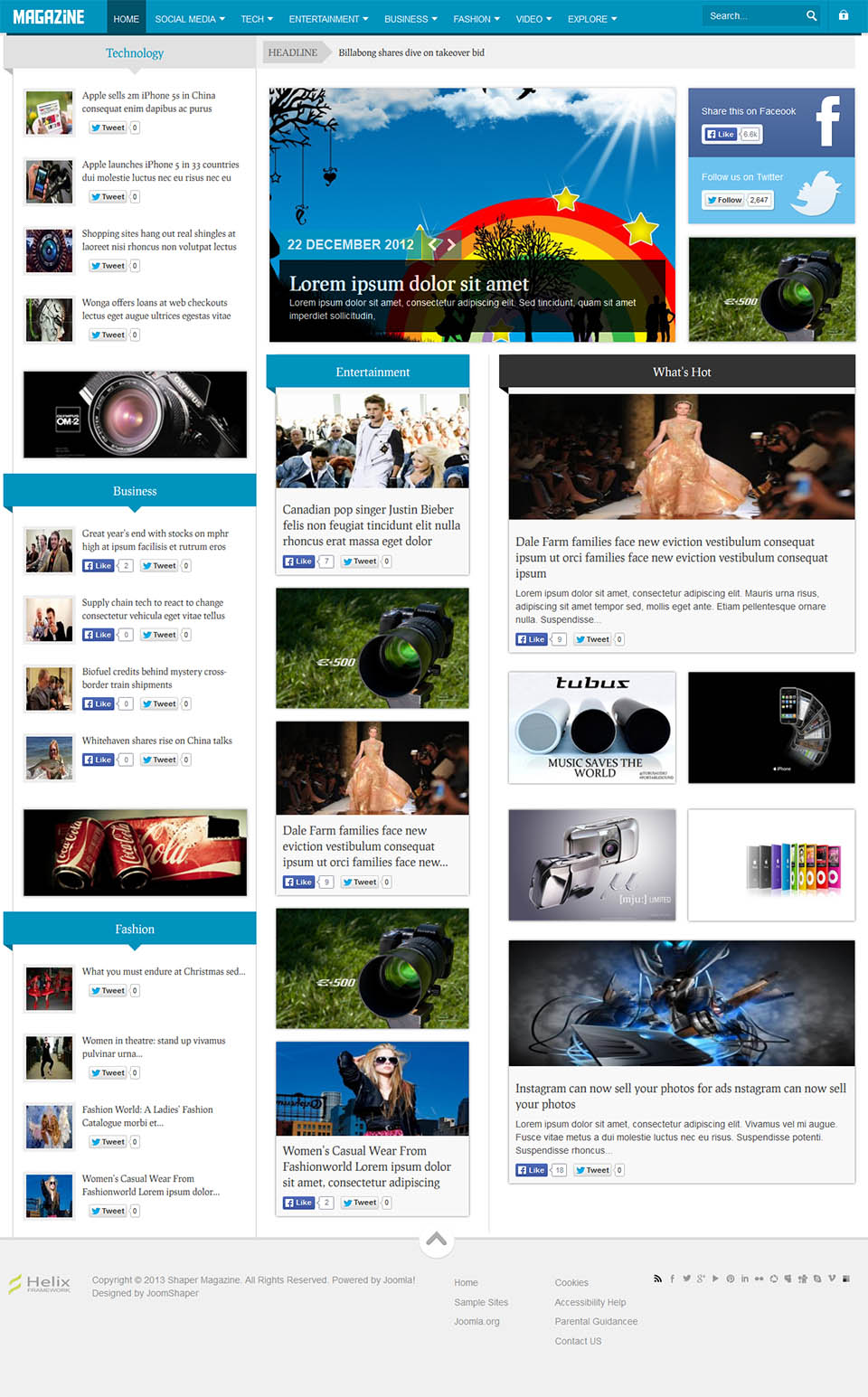 Joomla template JoomShaper Magazine