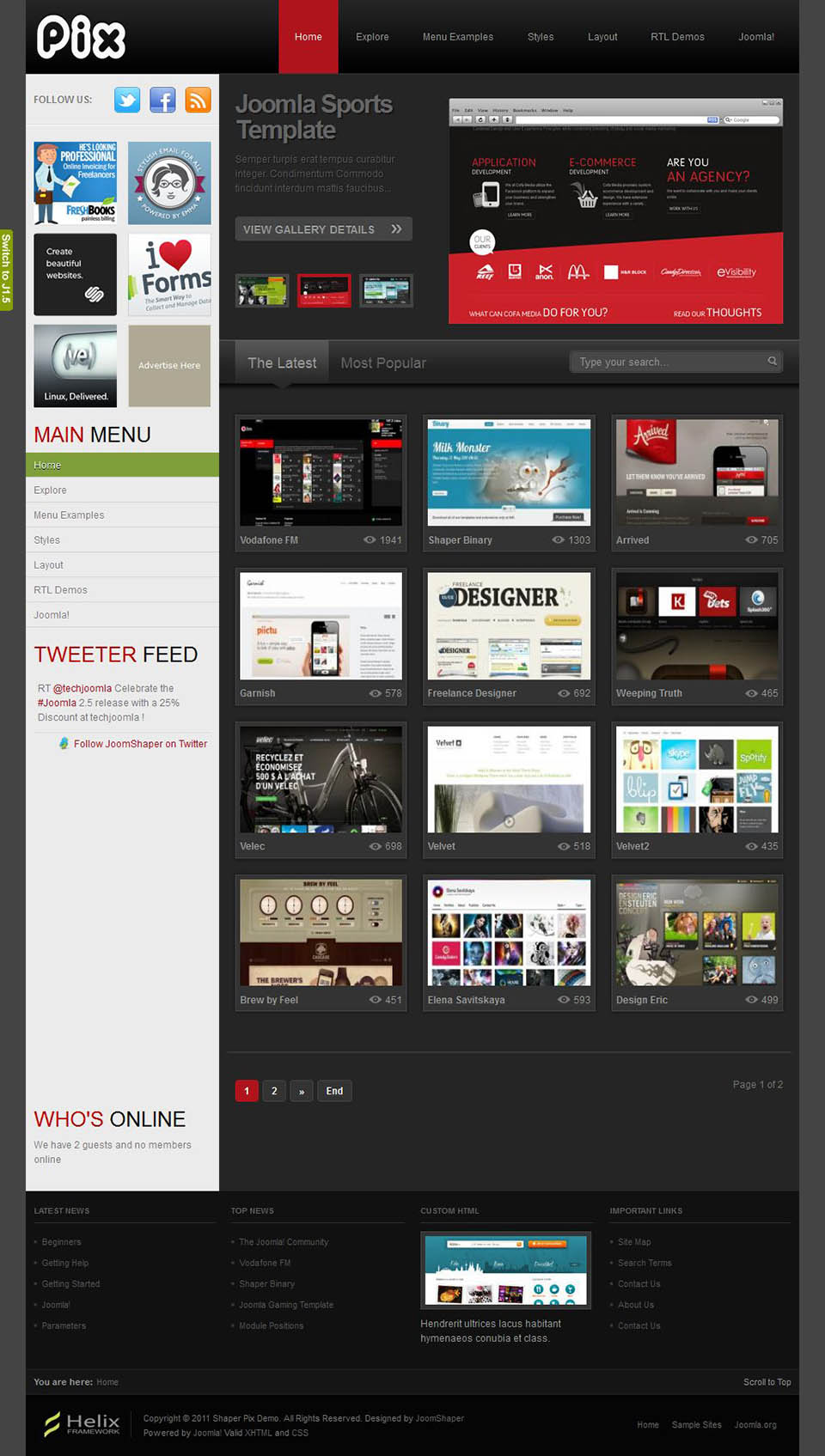 Joomla template JoomShaper Pix