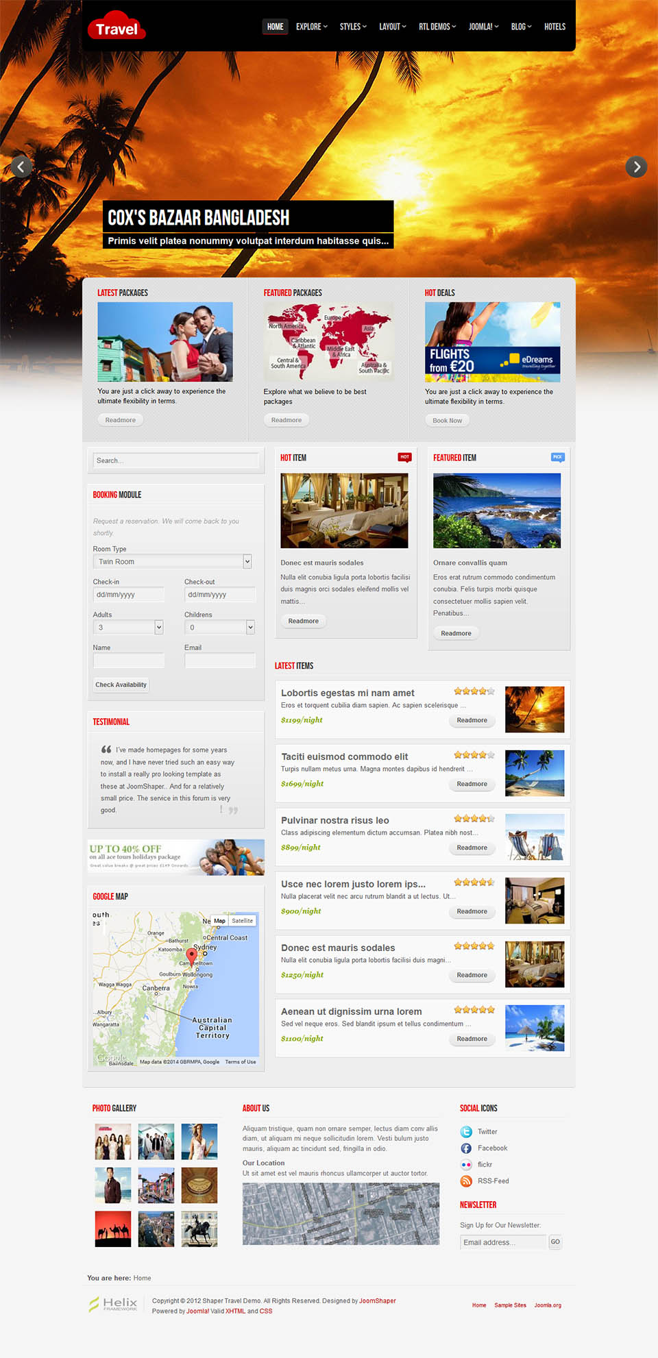 Joomla template JoomShaper Travel