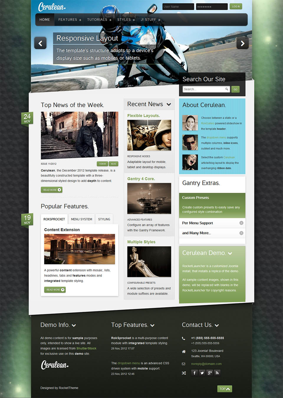 Joomla template RocketTheme Cerulean