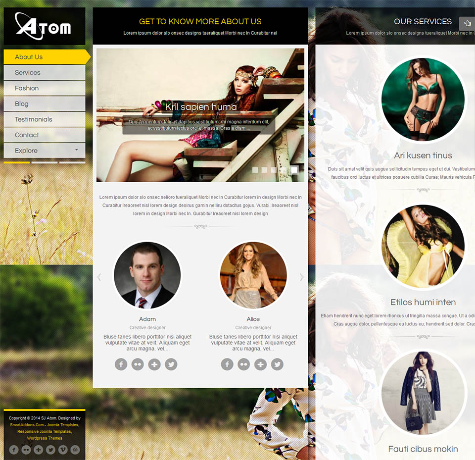 Joomla template SmartAddons Atom