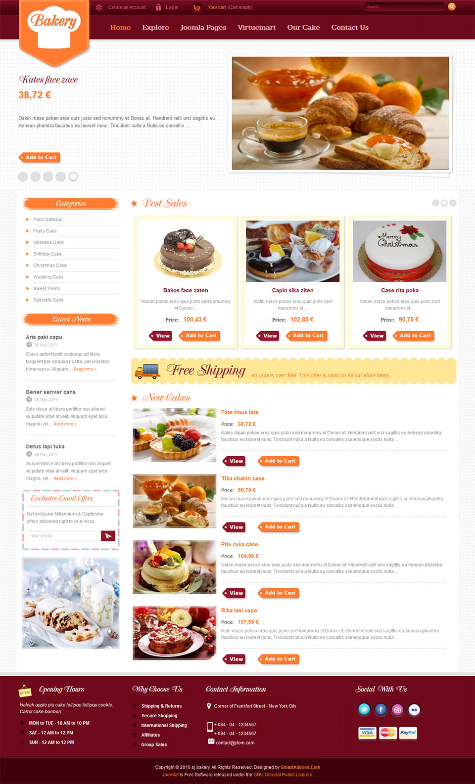 Joomla template SmartAddons Bakery